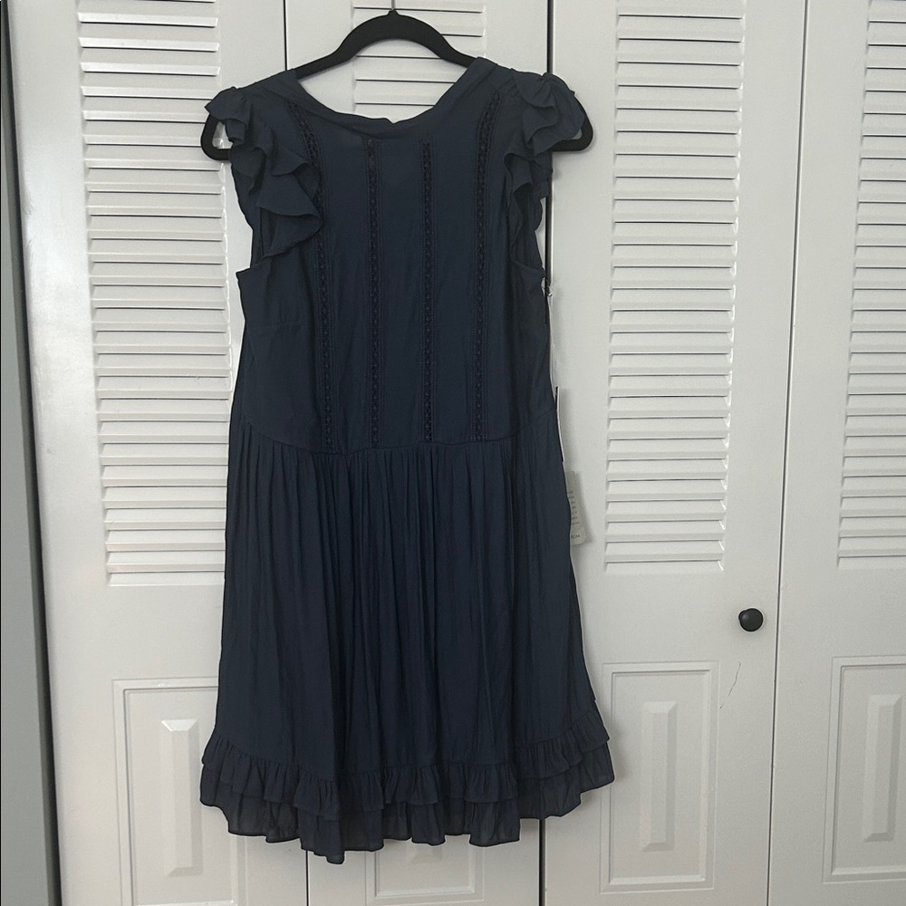 Chelsea28 Navy Ruffle Dress